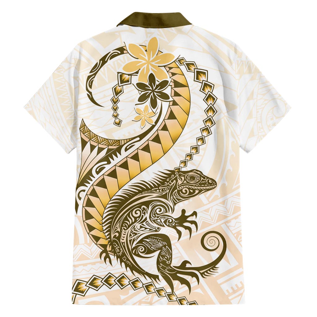 Gold Maori Tuatara Hawaiian Shirt Luxury Pastel Pattern LT01 - Polynesian Pride