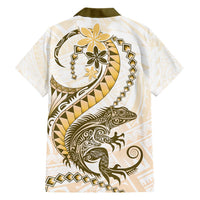 Gold Maori Tuatara Hawaiian Shirt Luxury Pastel Pattern LT01 - Polynesian Pride