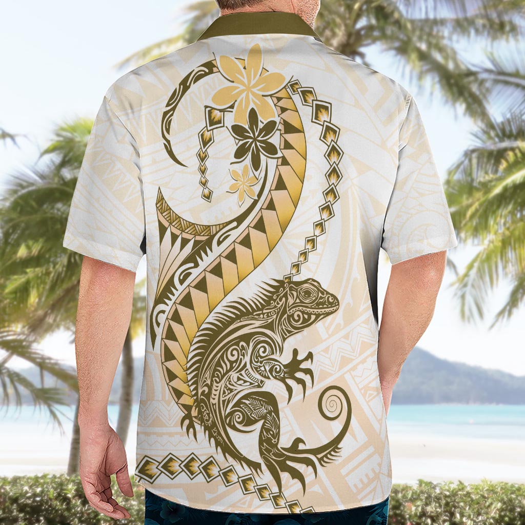 Gold Maori Tuatara Hawaiian Shirt Luxury Pastel Pattern LT01 - Polynesian Pride