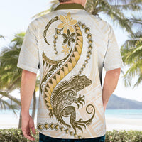 Gold Maori Tuatara Hawaiian Shirt Luxury Pastel Pattern LT01 - Polynesian Pride