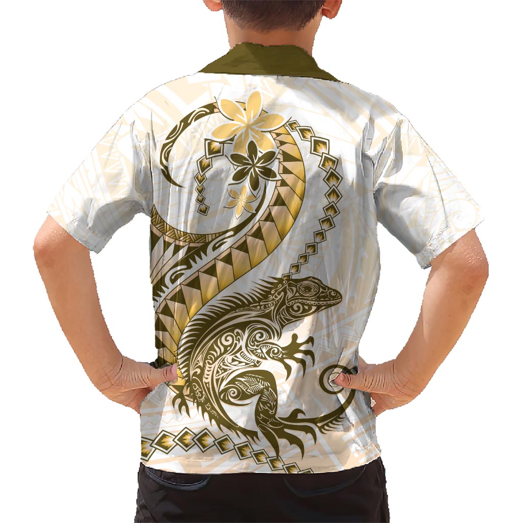 Gold Maori Tuatara Hawaiian Shirt Luxury Pastel Pattern LT01 - Polynesian Pride
