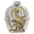 Gold Maori Tuatara Hoodie Luxury Pastel Pattern