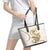 Gold Maori Tuatara Leather Tote Bag Luxury Pastel Pattern