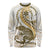 Gold Maori Tuatara Long Sleeve Shirt Luxury Pastel Pattern