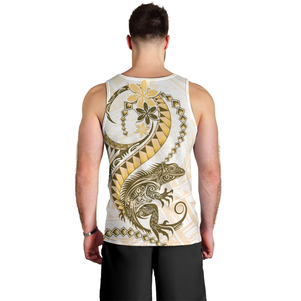 Gold Maori Tuatara Men Tank Top Luxury Pastel Pattern LT01 - Polynesian Pride