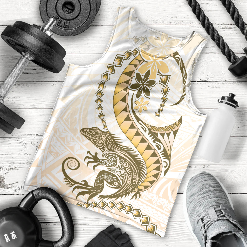 Gold Maori Tuatara Men Tank Top Luxury Pastel Pattern LT01 - Polynesian Pride