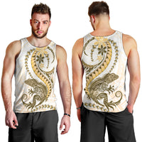 Gold Maori Tuatara Men Tank Top Luxury Pastel Pattern LT01 - Polynesian Pride