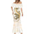 Gold Maori Tuatara Mermaid Dress Luxury Pastel Pattern