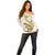 Gold Maori Tuatara Off Shoulder Sweater Luxury Pastel Pattern