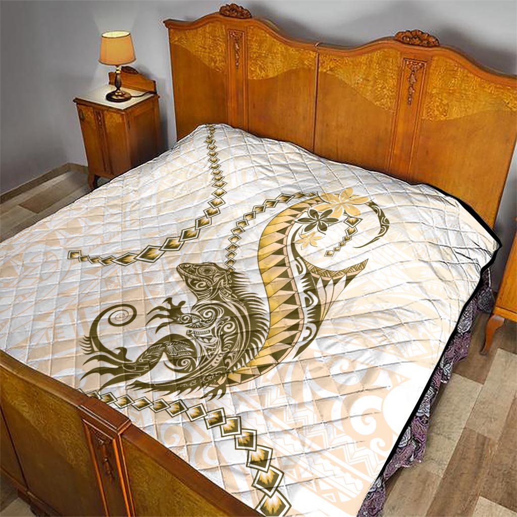 Gold Maori Tuatara Quilt Luxury Pastel Pattern