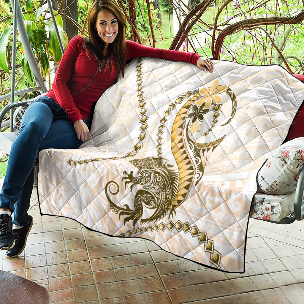 Gold Maori Tuatara Quilt Luxury Pastel Pattern