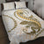 Gold Maori Tuatara Quilt Bed Set Luxury Pastel Pattern