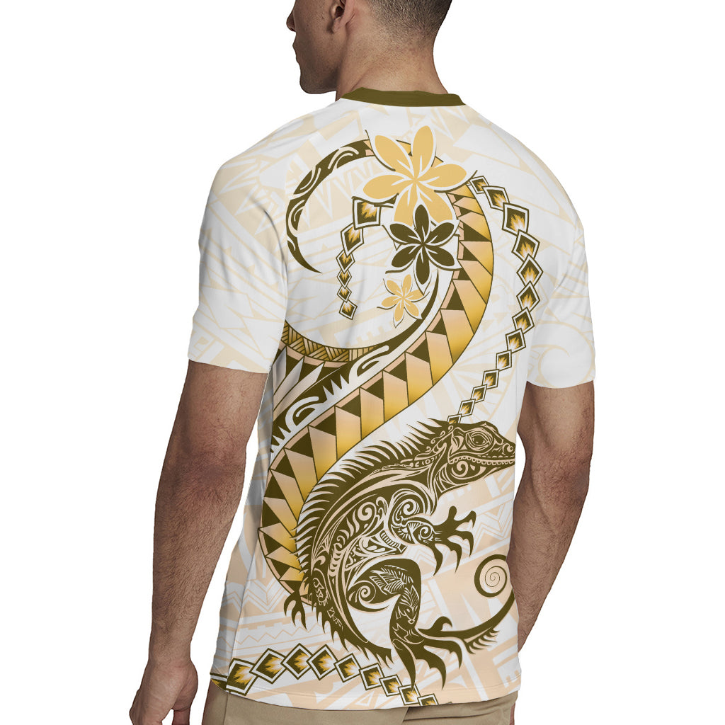 Gold Maori Tuatara Rugby Jersey Luxury Pastel Pattern LT01 - Polynesian Pride