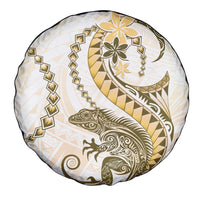 Gold Maori Tuatara Spare Tire Cover Luxury Pastel Pattern LT01 - Polynesian Pride