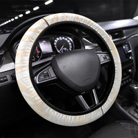 Gold Maori Tuatara Steering Wheel Cover Luxury Pastel Pattern LT01 Universal Fit Gold - Polynesian Pride