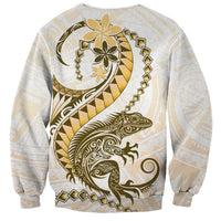 Gold Maori Tuatara Sweatshirt Luxury Pastel Pattern LT01 - Polynesian Pride