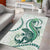 Green Maori Tuatara Area Rug Luxury Pastel Pattern