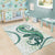 Green Maori Tuatara Area Rug Luxury Pastel Pattern