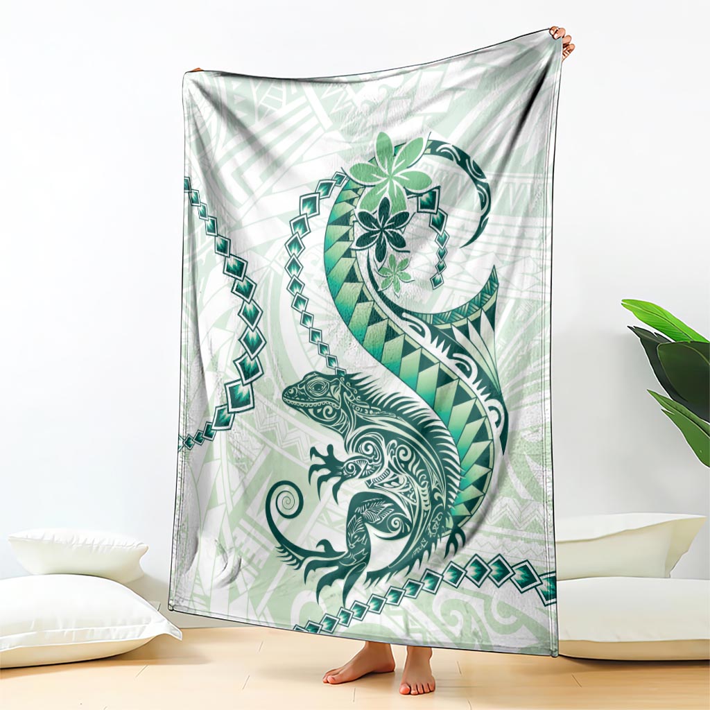 Green Maori Tuatara Blanket Luxury Pastel Pattern LT01 - Polynesian Pride