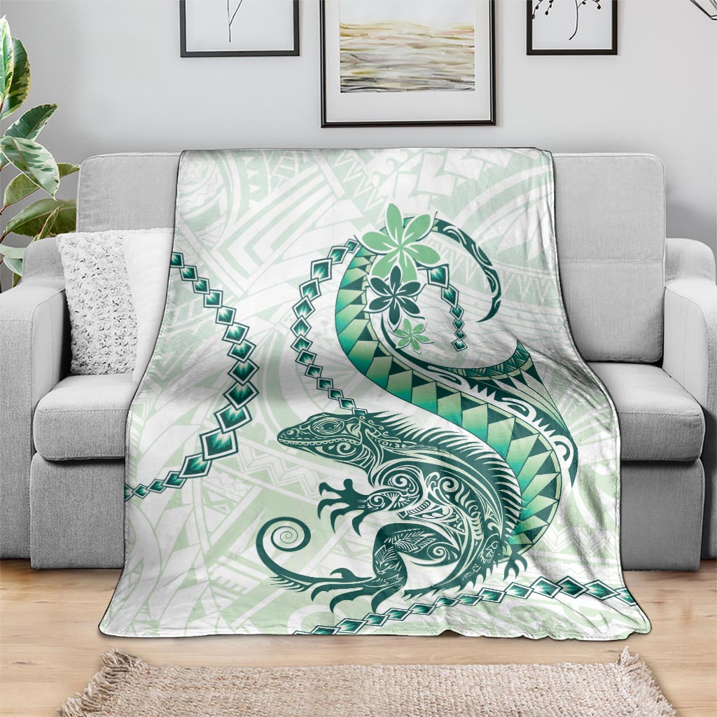 Green Maori Tuatara Blanket Luxury Pastel Pattern LT01 - Polynesian Pride