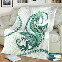 Green Maori Tuatara Blanket Luxury Pastel Pattern LT01 - Polynesian Pride
