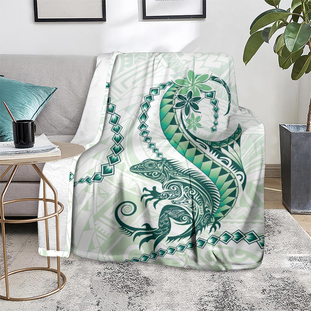 Green Maori Tuatara Blanket Luxury Pastel Pattern LT01 - Polynesian Pride
