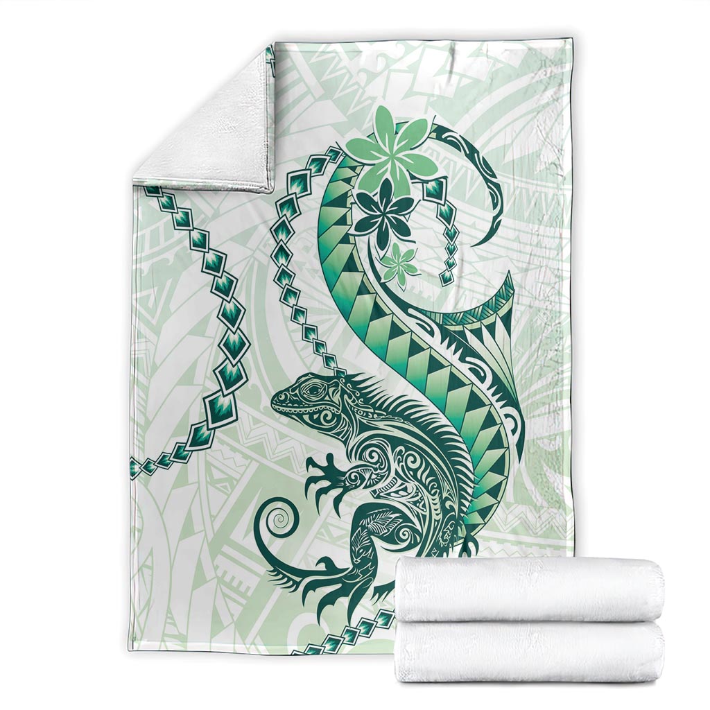 Green Maori Tuatara Blanket Luxury Pastel Pattern LT01 - Polynesian Pride