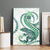 Green Maori Tuatara Canvas Wall Art Luxury Pastel Pattern