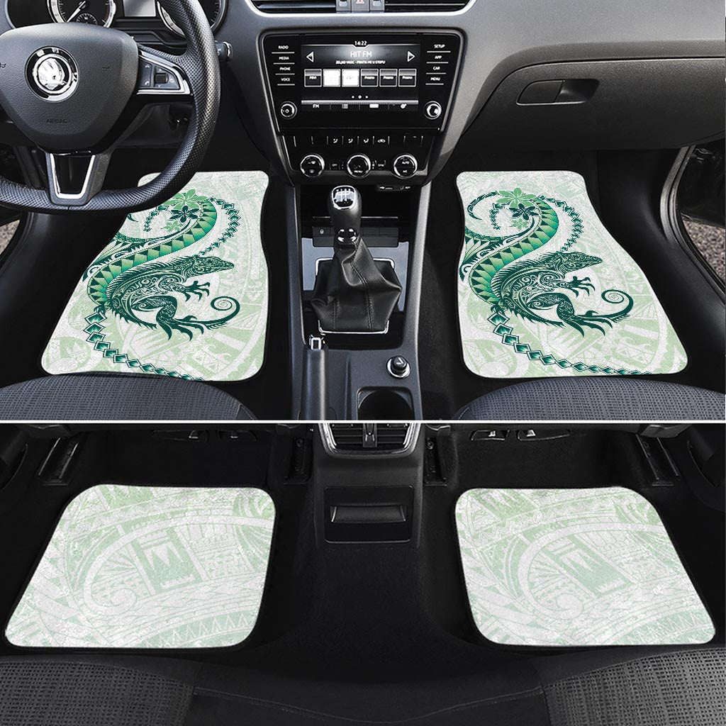 Green Maori Tuatara Car Mats Luxury Pastel Pattern