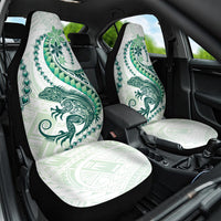 Green Maori Tuatara Car Seat Cover Luxury Pastel Pattern
