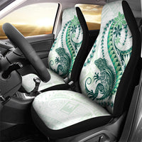 Green Maori Tuatara Car Seat Cover Luxury Pastel Pattern