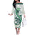 Green Maori Tuatara Family Matching Off The Shoulder Long Sleeve Dress and Hawaiian Shirt Luxury Pastel Pattern