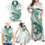 Green Maori Tuatara Family Matching Off Shoulder Maxi Dress and Hawaiian Shirt Luxury Pastel Pattern