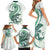 Green Maori Tuatara Family Matching Short Sleeve Bodycon Dress and Hawaiian Shirt Luxury Pastel Pattern