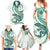 Green Maori Tuatara Family Matching Summer Maxi Dress and Hawaiian Shirt Luxury Pastel Pattern