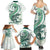 Green Maori Tuatara Family Matching Summer Maxi Dress and Hawaiian Shirt Luxury Pastel Pattern