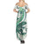 Green Maori Tuatara Family Matching Summer Maxi Dress and Hawaiian Shirt Luxury Pastel Pattern