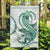 Green Maori Tuatara Garden Flag Luxury Pastel Pattern