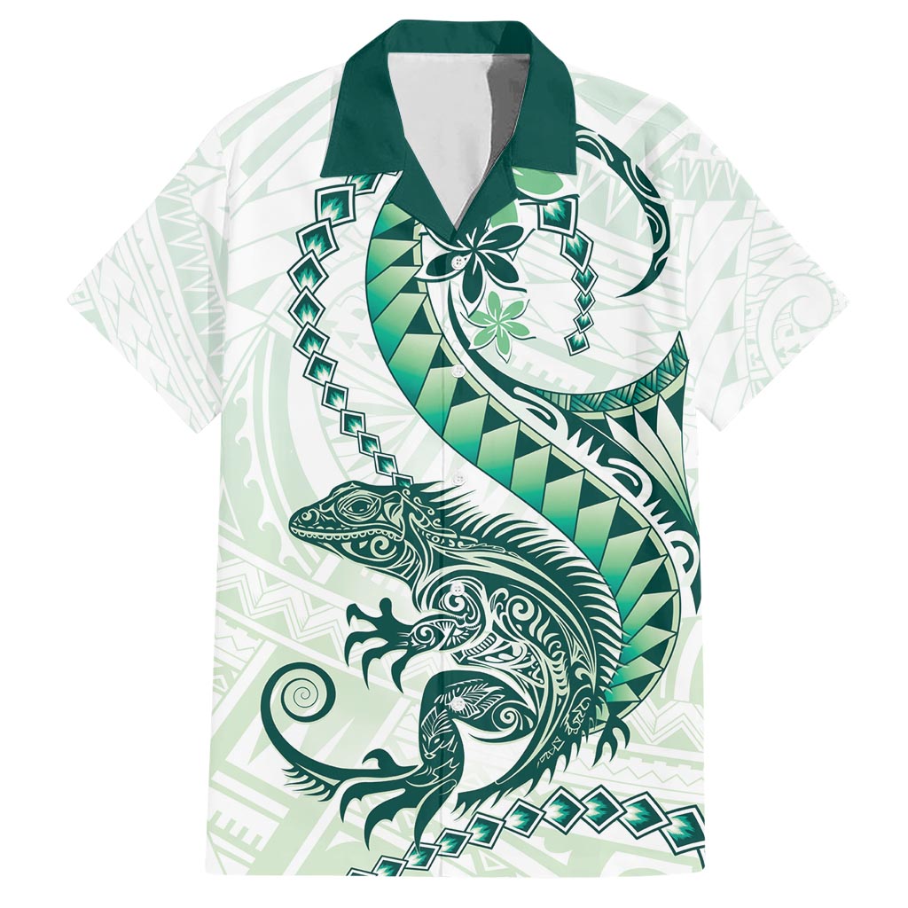 Green Maori Tuatara Hawaiian Shirt Luxury Pastel Pattern LT01 Green - Polynesian Pride