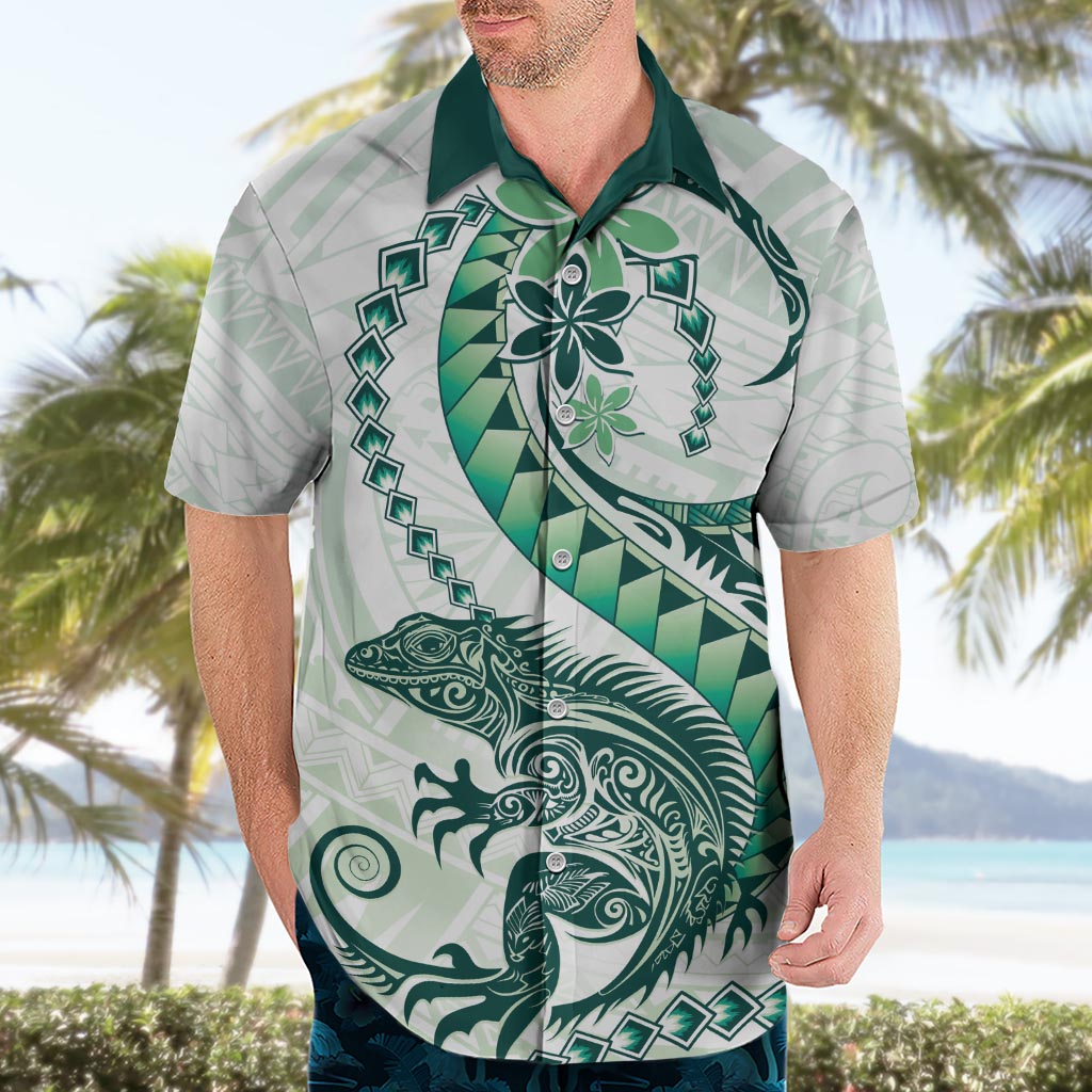 Green Maori Tuatara Hawaiian Shirt Luxury Pastel Pattern LT01 - Polynesian Pride