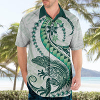Green Maori Tuatara Hawaiian Shirt Luxury Pastel Pattern LT01 - Polynesian Pride