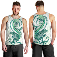 Green Maori Tuatara Men Tank Top Luxury Pastel Pattern LT01 - Polynesian Pride