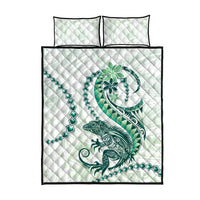 Green Maori Tuatara Quilt Bed Set Luxury Pastel Pattern LT01 - Polynesian Pride