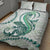 Green Maori Tuatara Quilt Bed Set Luxury Pastel Pattern