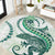 Green Maori Tuatara Round Carpet Luxury Pastel Pattern