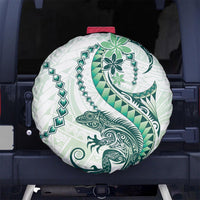 Green Maori Tuatara Spare Tire Cover Luxury Pastel Pattern LT01 - Polynesian Pride