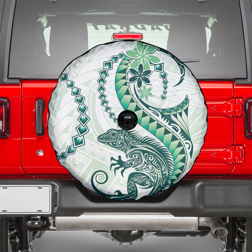 Green Maori Tuatara Spare Tire Cover Luxury Pastel Pattern LT01 - Polynesian Pride