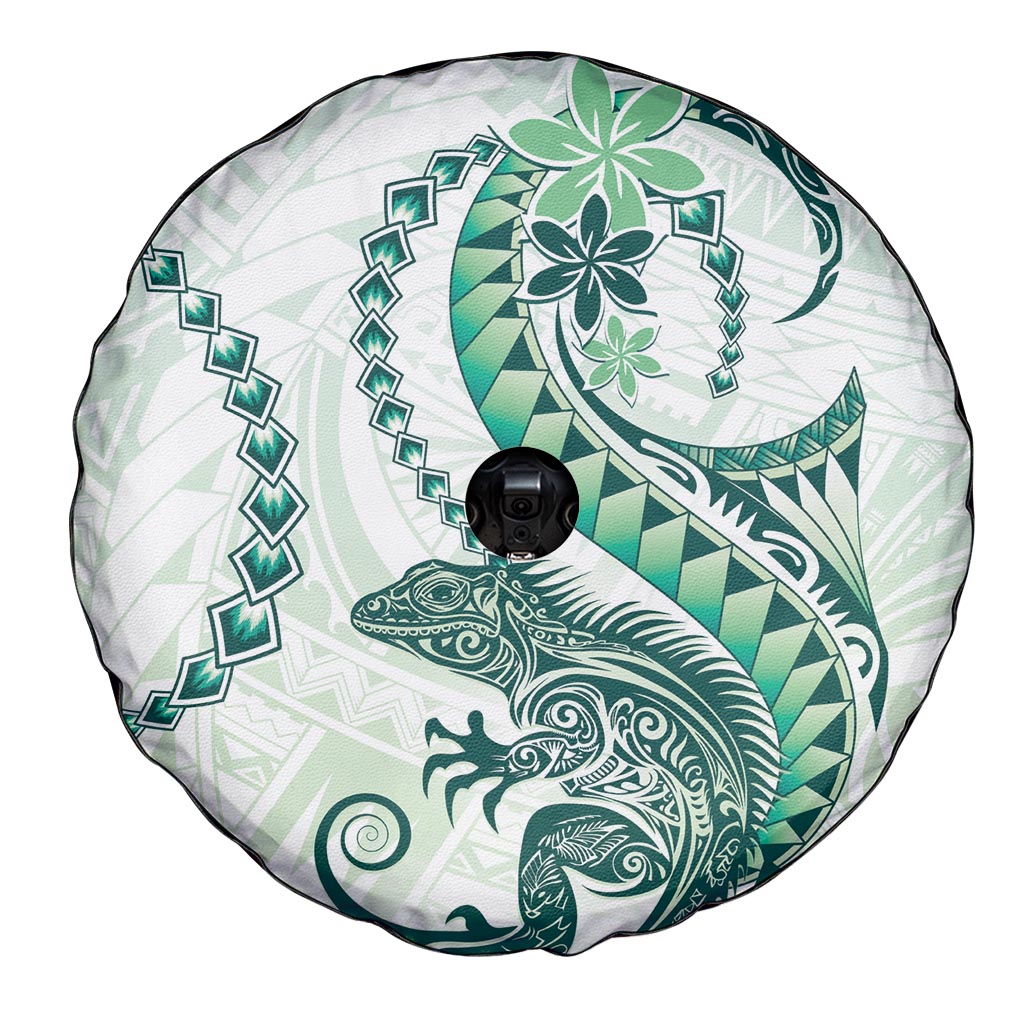 Green Maori Tuatara Spare Tire Cover Luxury Pastel Pattern LT01 - Polynesian Pride