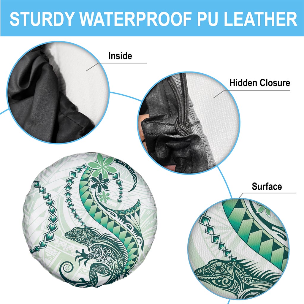 Green Maori Tuatara Spare Tire Cover Luxury Pastel Pattern LT01 - Polynesian Pride