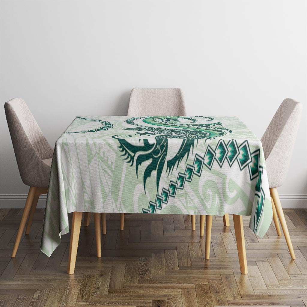Green Maori Tuatara Tablecloth Luxury Pastel Pattern LT01 - Polynesian Pride